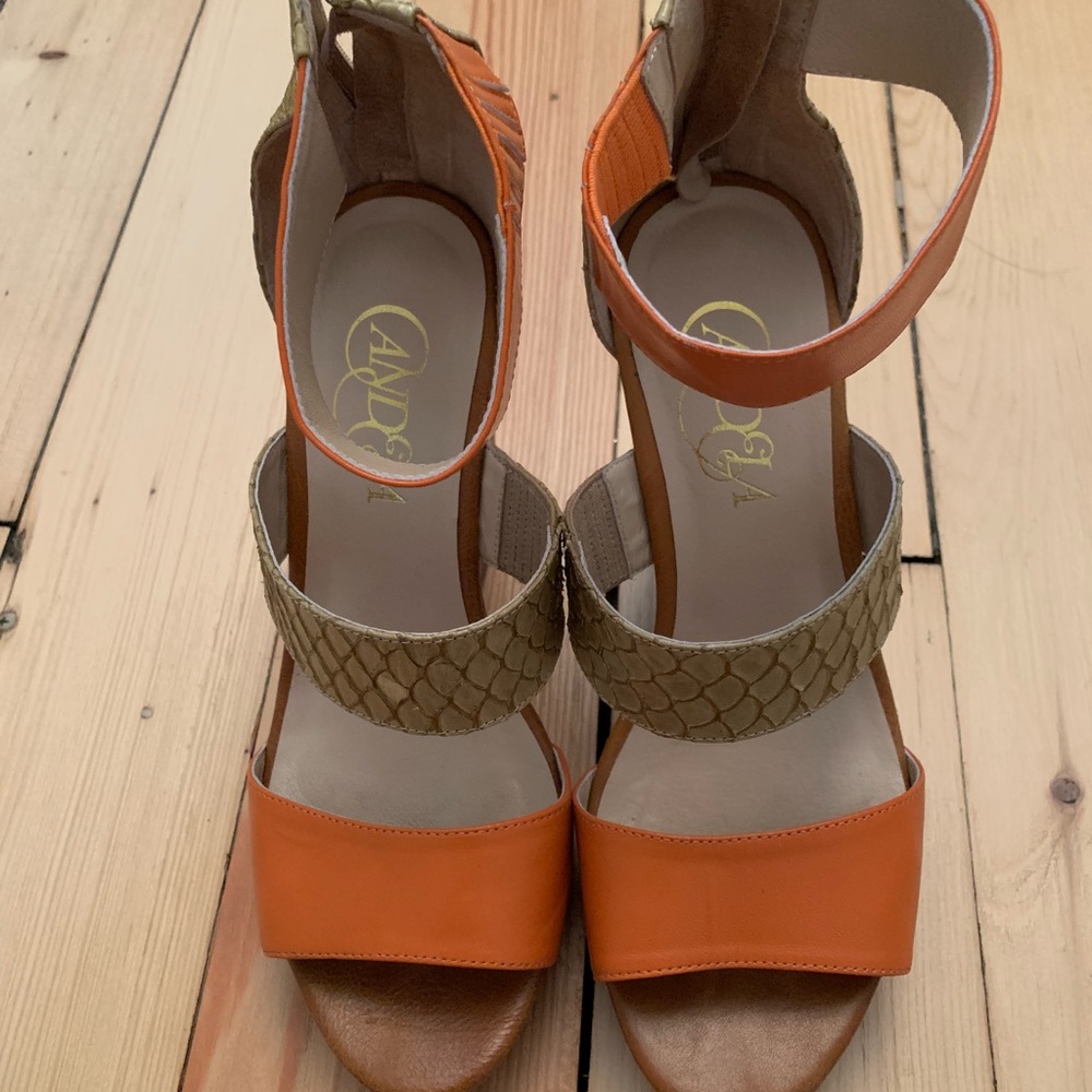 Candela orange platform sandals